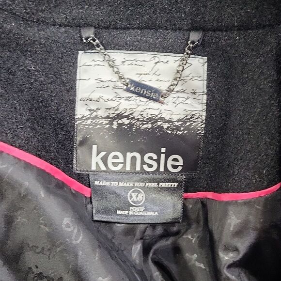 EUC wool Kensie women's stunning wide collar fish tail wrapcoat pea coat, XS - Picture 6 of 10